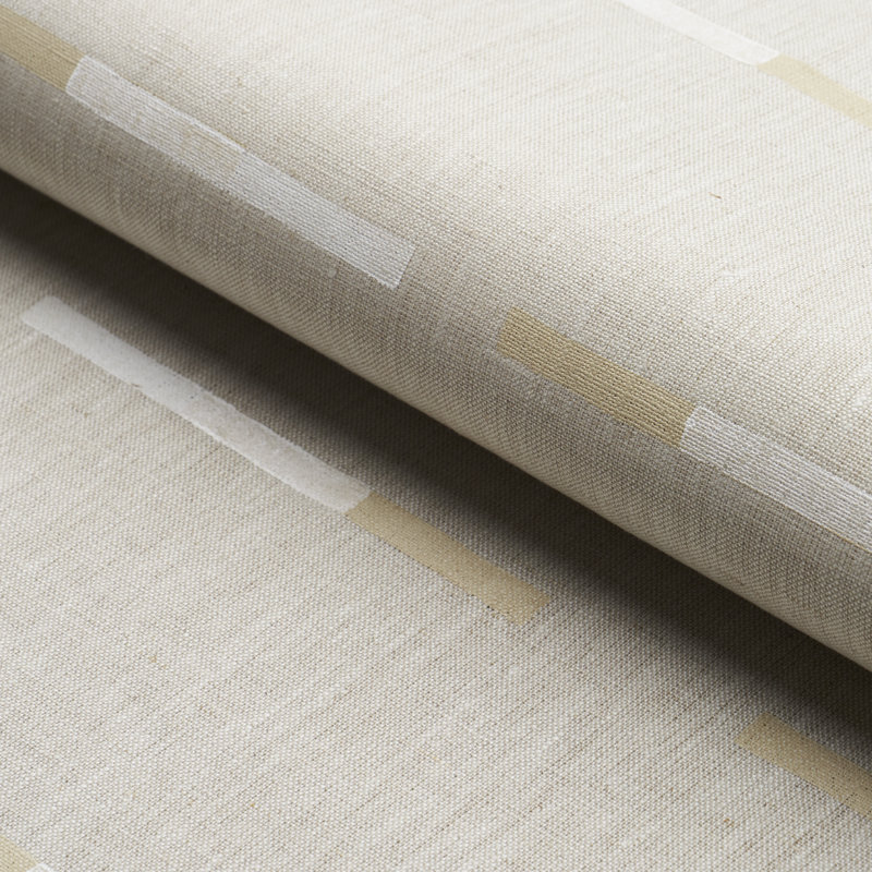 Schumacher x Caroline Z Hurley Overlapping Dashes Fabric, Buff