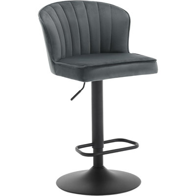 Louth Swivel Upholstered Adjustable Height Counter Stool with Metal Frame