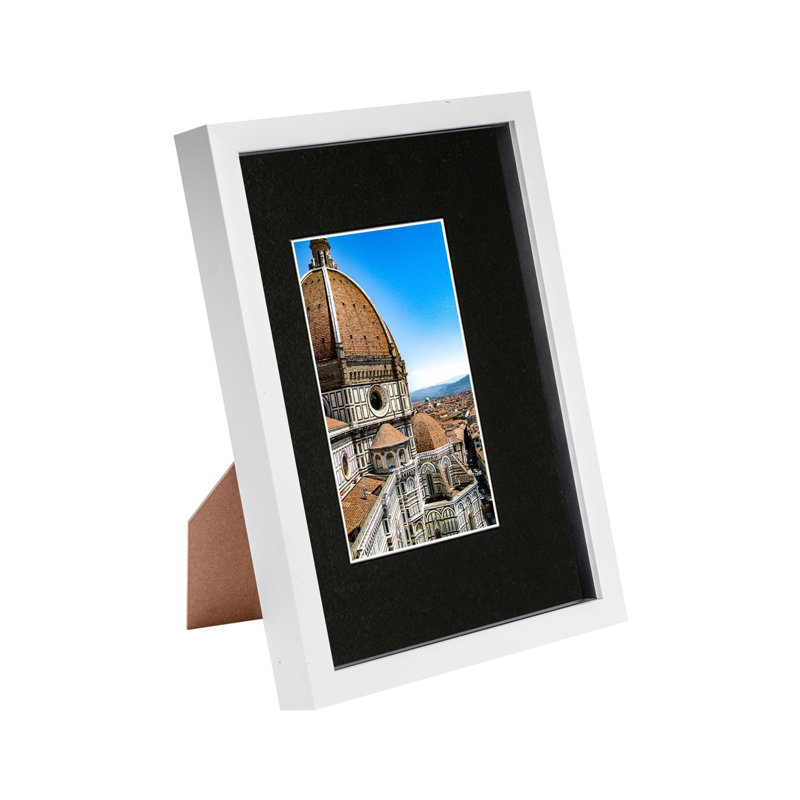 Shadow Box Picture Frame, White/Black
