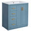Meuble-lavabo en céramique 30 po. Structure et bois massif. Luminaire. Fabrication d'accessoires indigo.-131454179