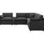 Canapé modulaire inclinable électrique 6 po avec revêtement doux et console de rangement gris foncé