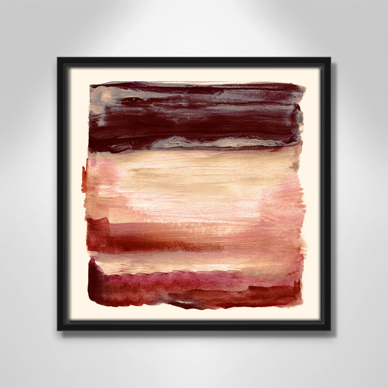 «Burgundy Sky I» par Nan, H 13,5 po x l 13,5 po, Noir