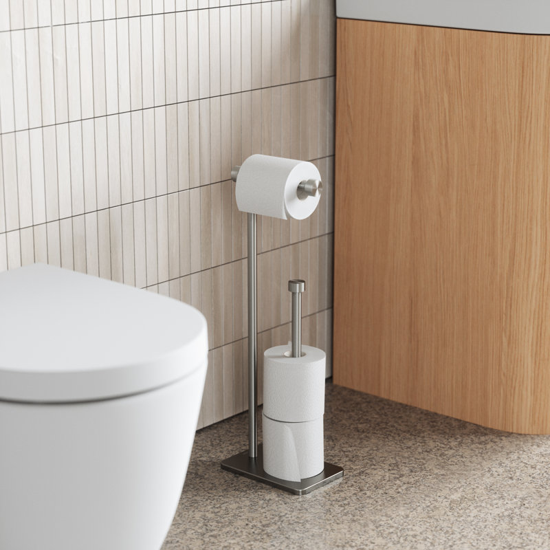 Porte-papier hygiénique sur pied Cappa PTH, Argent argent