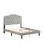 Bouton de lit rembourré capitonné avec un design incurvé - Support de lattes en bois massif - Assemblage facile - Velours gris - Lit plateforme - Grand