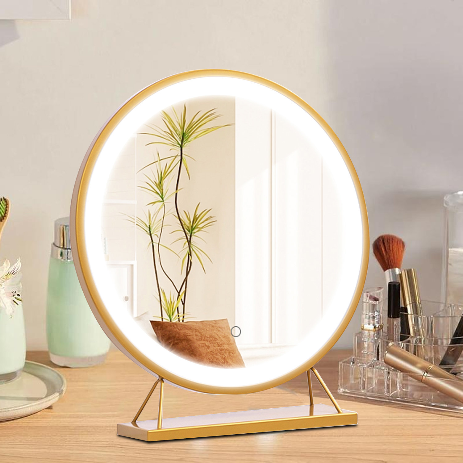 Mercer41 Syrus Metal Round Floor Mirror Wayfair