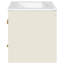Meuble-lavabo 24 po: fixé au mur pour les petits espaces, lavabo en céramique, 1 porte à fermeture douce, 2 tiroirs profonds, peu encombrant, installation rapide, trop-plein Modern Decor 2, rangement pour porte en verre, assemblage, look