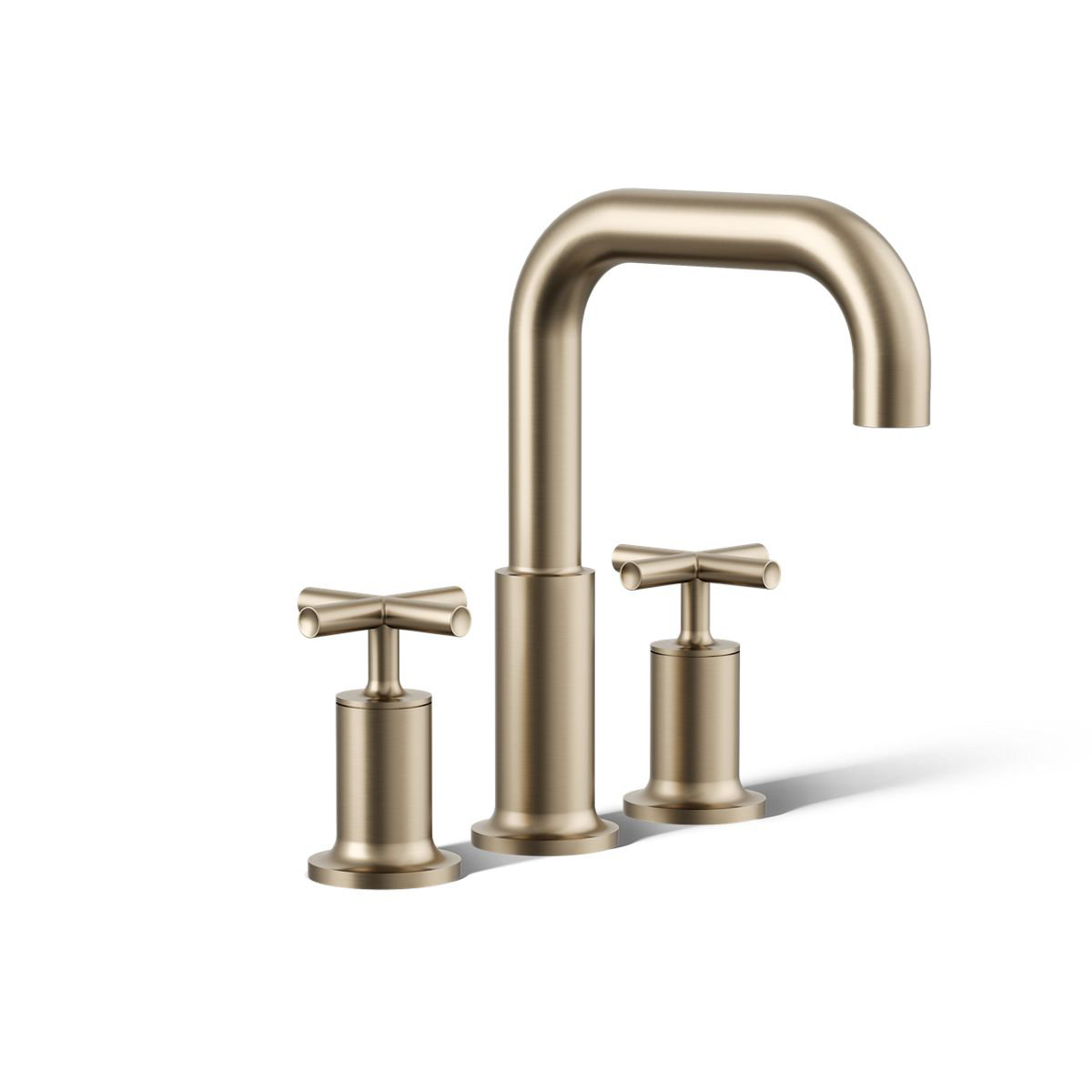 Purist Deck Bath Faucet Trim with Cross Handles, Vibrant Brushed Bronze