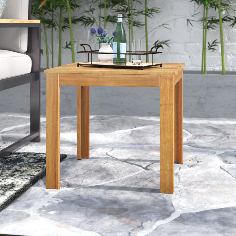 Table d'appoint en bois massif Stella, Naturel
