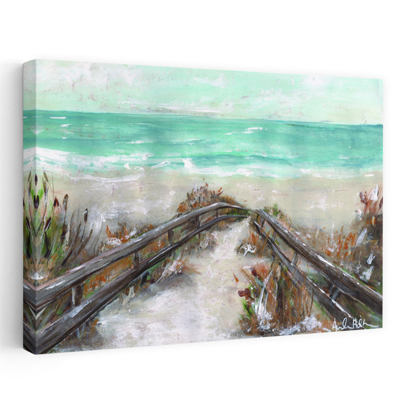 Sandy Shores, art côtier abstrait, H 16 po x l 24 po