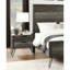 Table de chevet pour chambre à coucher avec placage - Chose en métal gris à trois tons avec pieds à finition trois tons