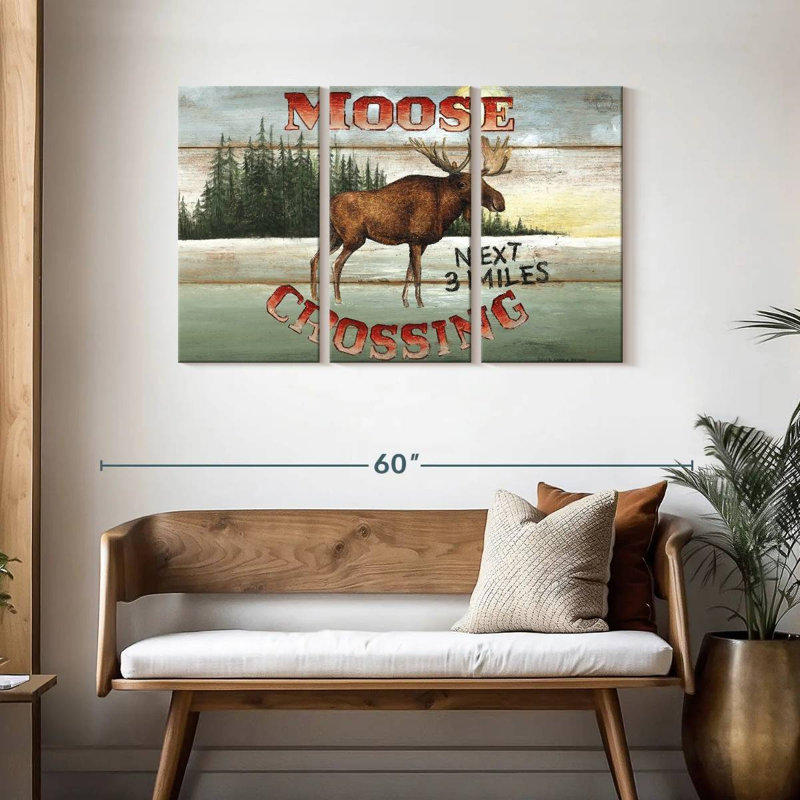 Plaque murale «Moose Crossing I», H 28 po x l 45 po