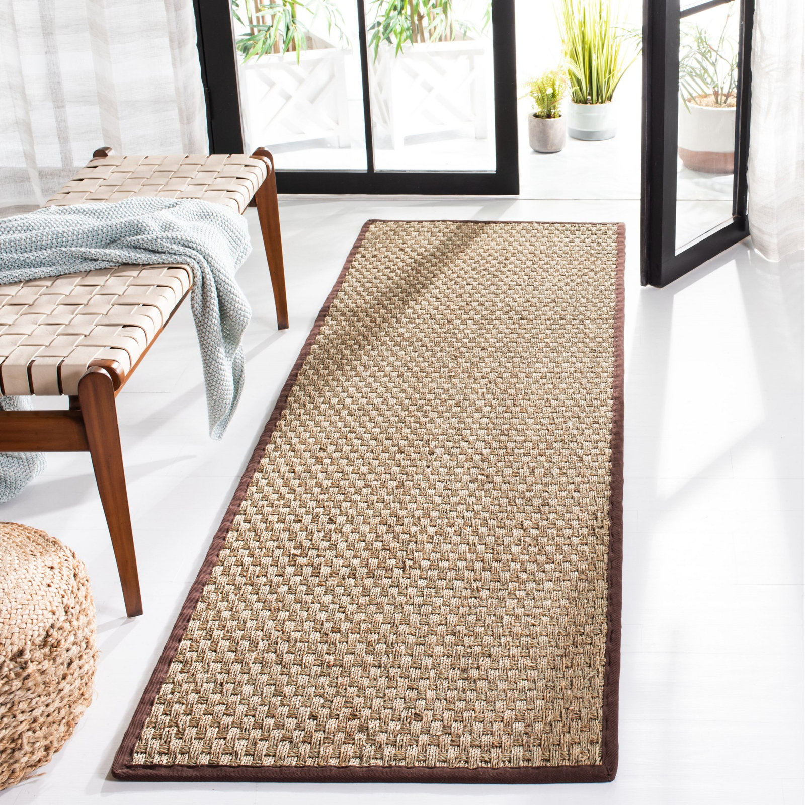 Debroh Natural Fiber Seagrass Rug, Runner 2'6" x 14'
