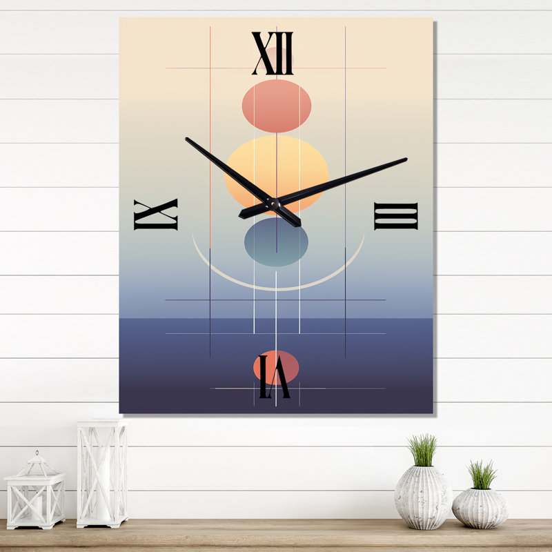 Horloge murale abstraite lune et lune, H 28 po x l 12 po x P 1 po