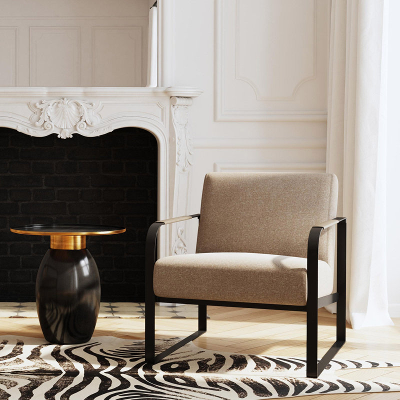 Upholstered Occasional Chair, Gray Polyester Blend