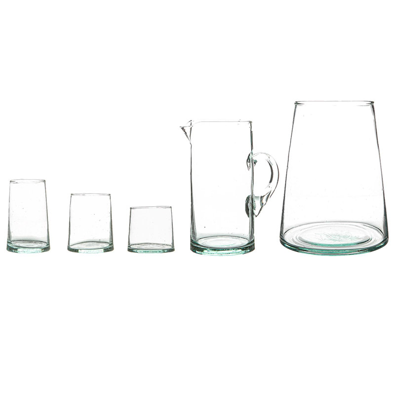 20pc Recycled Glassware Set - By Nicola Spring, Transparent