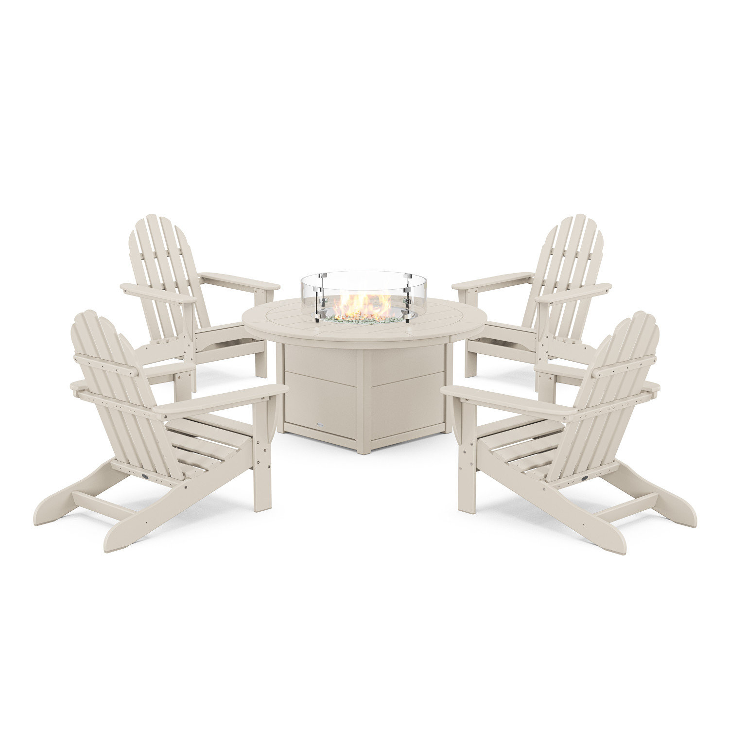 POLYWOOD® Classic Adirondack 4-Person Patio Seating Group, Sand