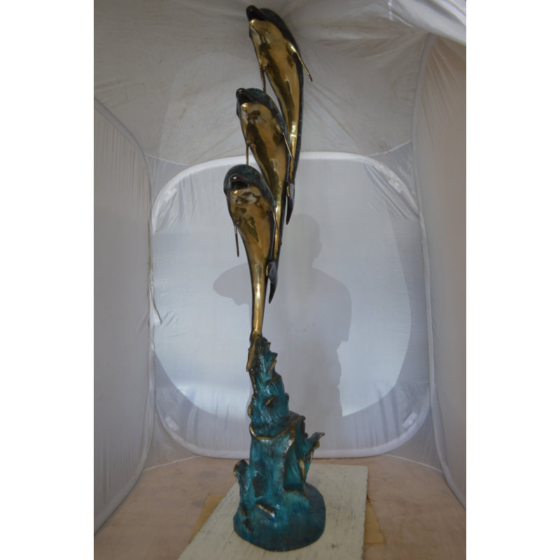 Statue de fontaine en bronze Three Dauphins