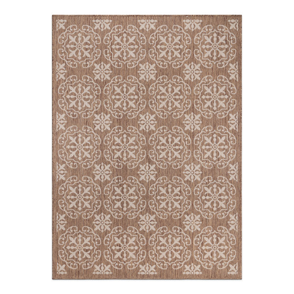 Charlton Home® Charmia Geometric Brown/Beige Indoor&Outdoor Area Rug ...