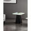 Table d'appoint carrée contemporaine, plateau en faux marbre noir, bois d'ingénierie, 1 pièce