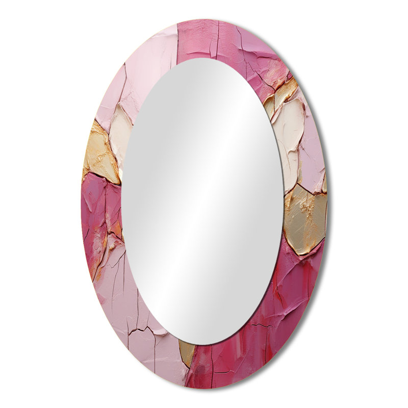 Or rose minimalisme poteries - décor de miroir mural ovale doré, 36 po x 24 po