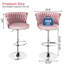 2 chaises de bar roses: dossier tissé, hauteur réglable, rotation à 360 degrés, repose-pieds stable, base circulaire en métal-117306308