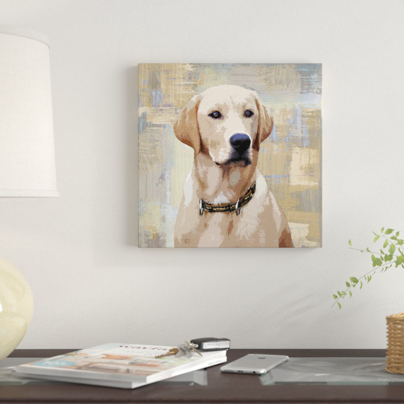 «Labrador Retriever», impression sur toile, H 26 po x l 26 po x P 1,5 po, Toile tendue, Pas de tapis