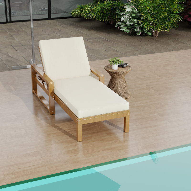 Chaise longue d'extérieur en acacia, Teck clair