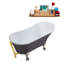 Baignoire de trempage sur pieds en acrylique 55 "avec bonde, pattes et plateau en bambou Streamline-66367051-76099836