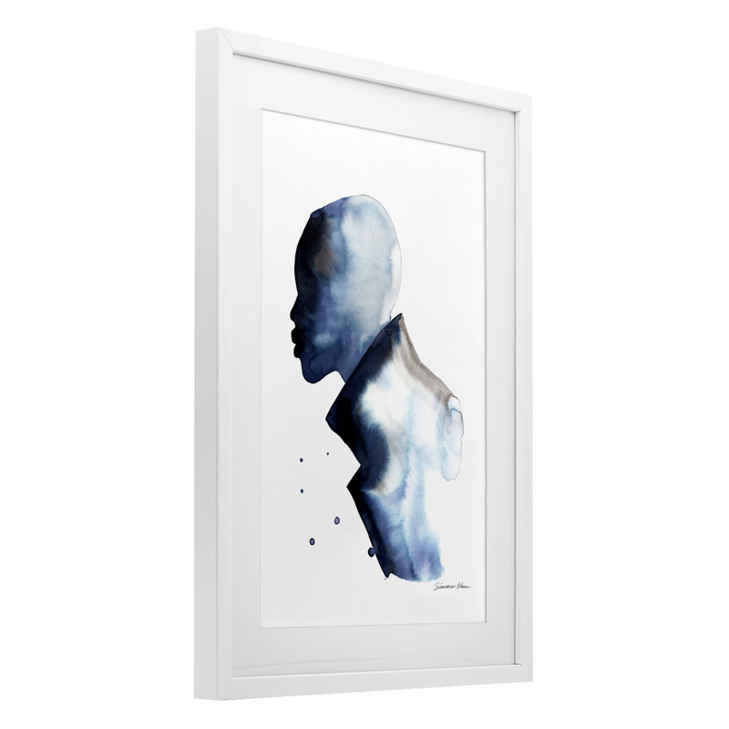 «Feeling Blue Portrait Silhouette», reproduction encadrée sous verre, conception de Simone Elum, H 20 po x l 14 po