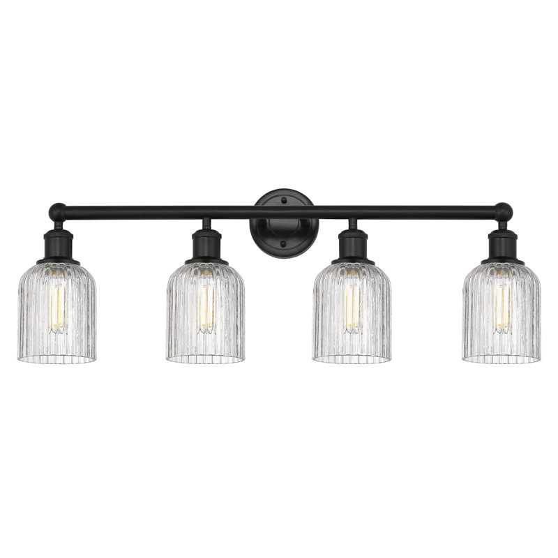 Fiennes 4 - Light Dimmable Vanity Light, Matte Black, Clear
