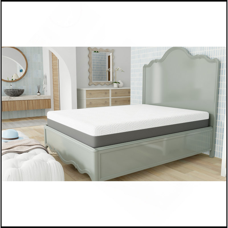 Matelas mi-ferme 10 po avec housse de refroidissement, Très grand californien