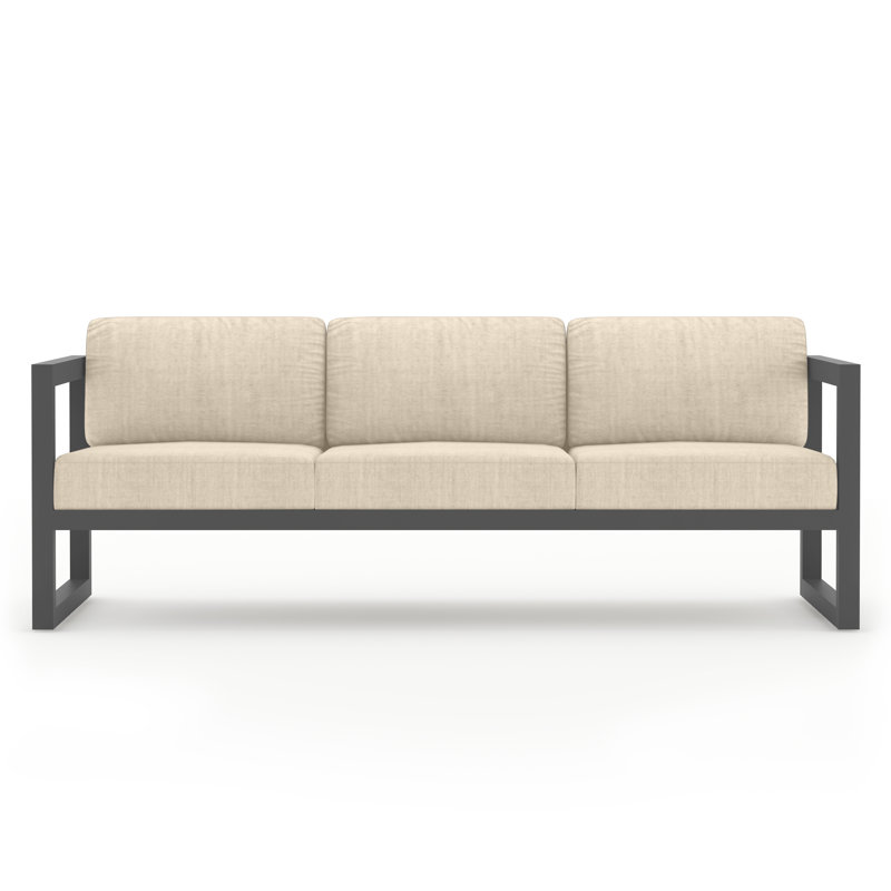 Avion Patio Sofa with Sunbrella Cushions, Slate, Canvas Flax Sunbrella® Canvas