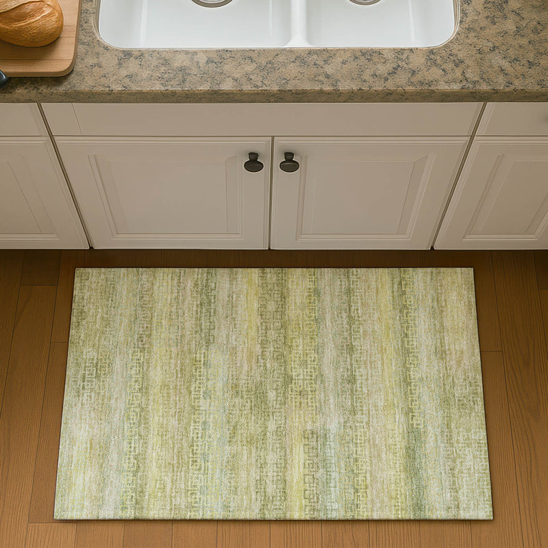 Premium Machine Washable Mayfield Striped Rug, 1'8" x 2'6", Beige
