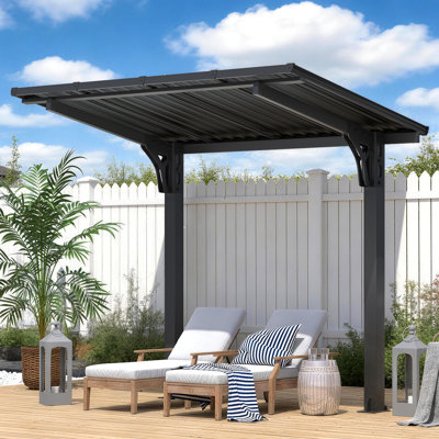Pergola extérieure autoportante avec barbecue intégré pour terrasse