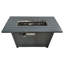 Table de foyer d'extérieur, grise, 25 H x 42 W, 50 000 heures de rendement énergétique, acier inoxydable, interrupteur au propane / gaz naturel