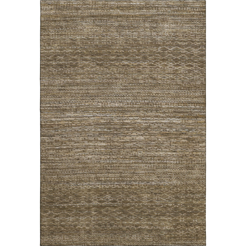 Premium Machine Washable Mayfield AMF2150 Striped Rug, Rectangle 3' x 5', Chocolate