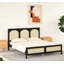 Lit plateforme très grand en bois avec tête et pied de lit en rotin, noir et beige-1165627650-1165627654