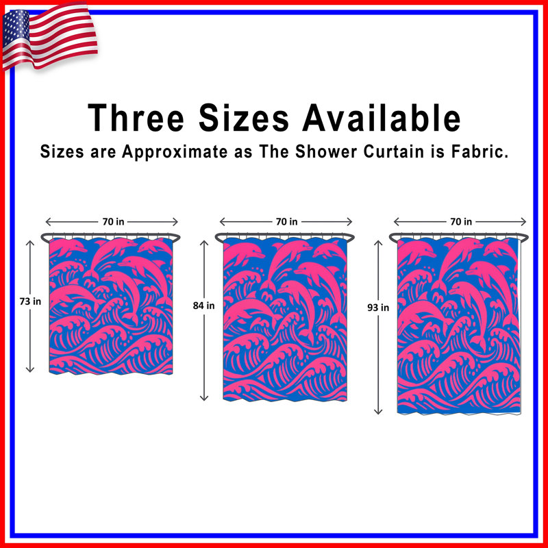 Rideaux de douche Dolphins Waves, 70in W x 93in H