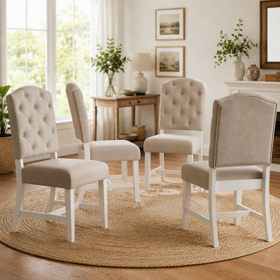 Ensemble de chaises de salle à manger et de salon de style rétro avec 4 chaises rembourrées