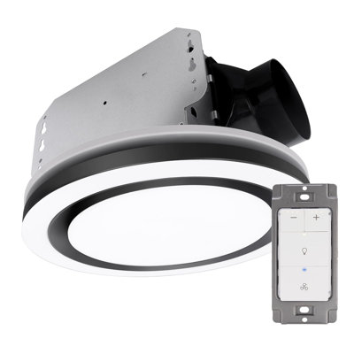 Ventilateur de salle de bain 90 pi³ / min avec ventilateur d'extraction à lumière DEL 3 CCT certifié Energy Star avec gradateur