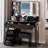 41" Large Size Left Drawer Desktop Vanity Table With Cushioned Stool Dresser Set,2 AC Outlets And 2 USB Ports Power Station,Hair Dryer Stand,Extra-Large Touch-Control Led Mirror,3-Switching-1131368642