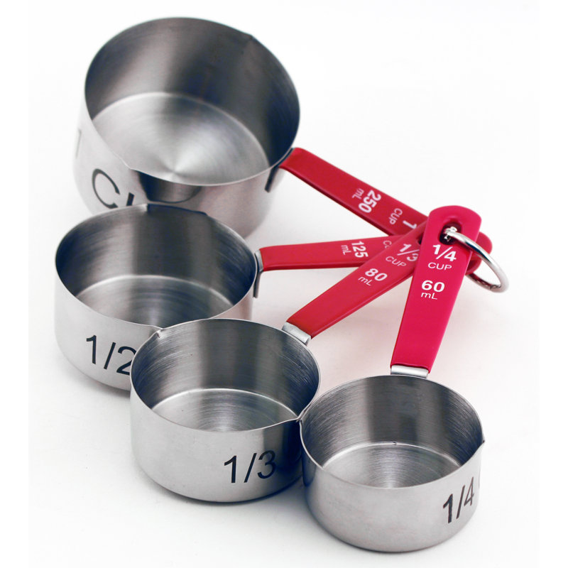 BergHOFF Essentials 7Pc Stainless Steel Bake Set: 3Pc Whisk Set and 4Pc Measuring Cup Set