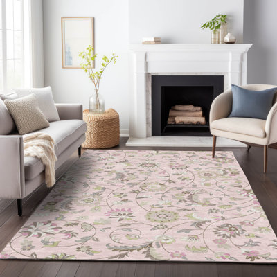 Tapis intérieur / extérieur rose Aveline 