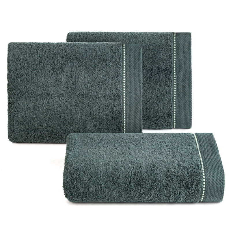 Kitchings Midweight Jacquard Hand Towel, Bottle Green