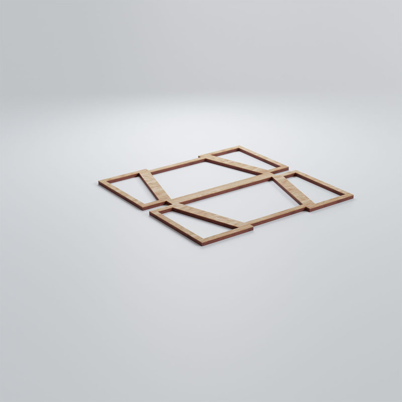 Panneaux muraux en bois Greeley, Chêne rouge, H 11 3/8 po x l 11 3/8 po x P 1/4 po