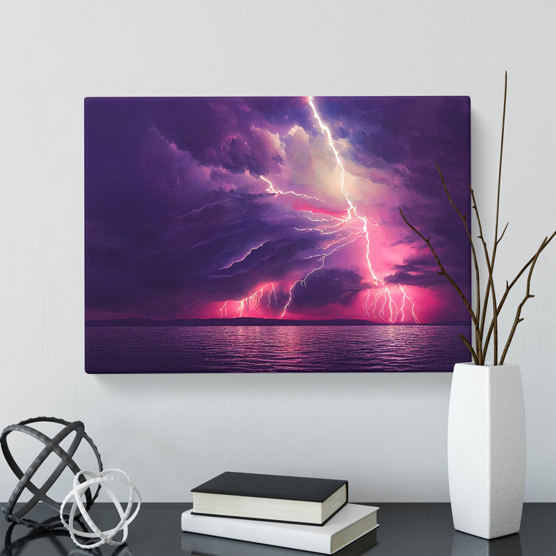 Watercolour Lightning Vol.1 - Wrapped Canvas, 35cm H x 50cm W x 3cm D