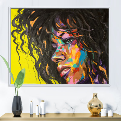 Portrait coloré d'une jeune femme I - peinture sur toile