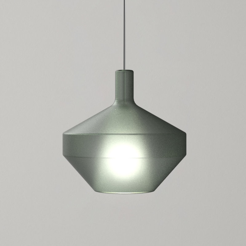 MOM 1 - Light Pendant, White, Sage Green Glass