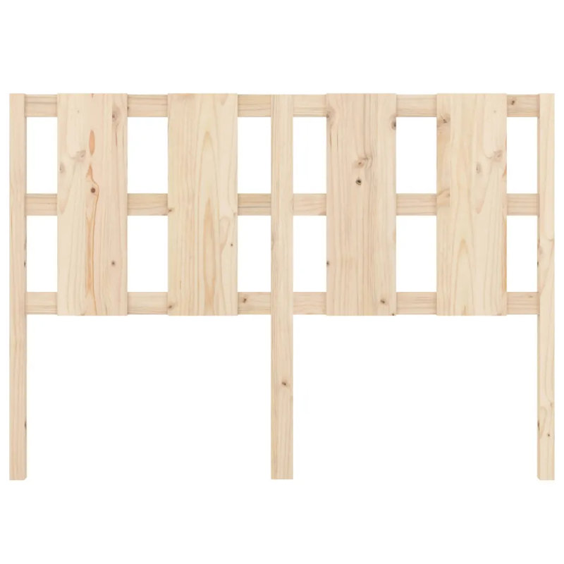 17 Stories Bed Headboard Solid Wood Pine, Grey, 125.5 x 100 cm
