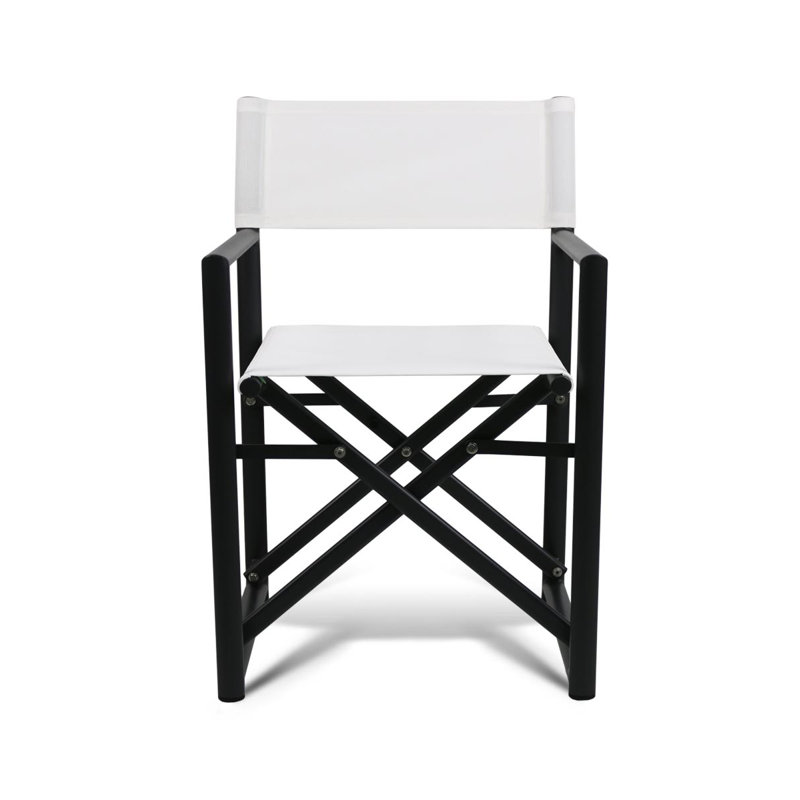 Campaign Folding Armchair, Antracite/White